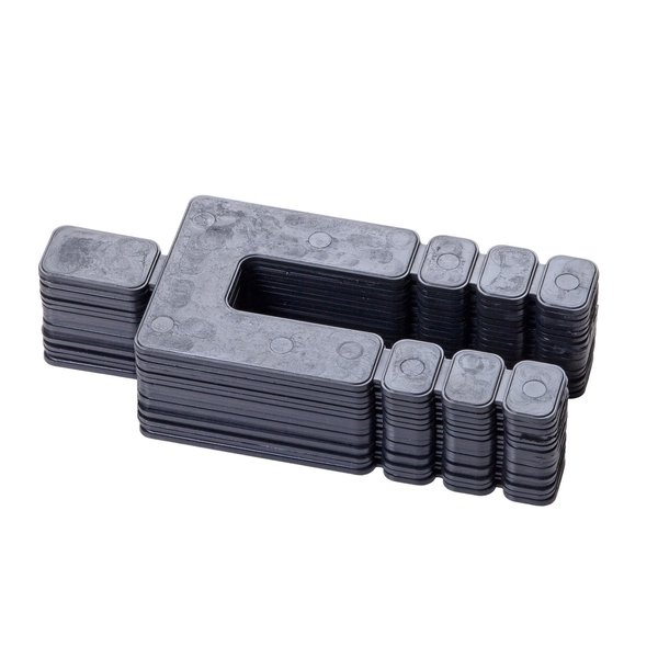 Glazelock 1/16", 4 1/2"L x 1 7/8"W 5/8" Snap-off Plastic Shims, Black 1" Stack 10x6pk Retail Peg 960pcs (10 Count), Case of 36 Boxes GL17-6P